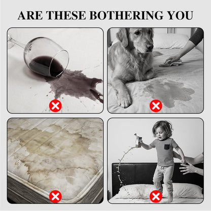 Wasserdichte Wattierte Matratzenauflage & Kissenbezüge Set