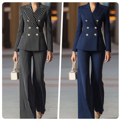 ⏰50% Off & Free Shipping🛍️Women's Pinstripe Double-Breasted Suit Set✨
