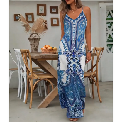 👗 50% OFF NOW! 💃 Women‘s Retro Print V-Neck Maxi Dress✨