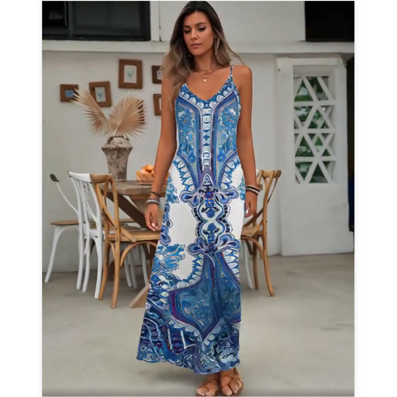 👗 50% OFF NOW! 💃 Women‘s Retro Print V-Neck Maxi Dress✨