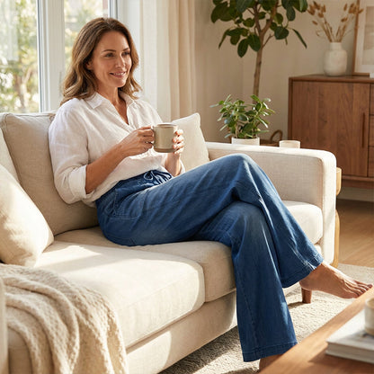 🥰Women's Drawstring Waist Wide-Leg Denim Jeans