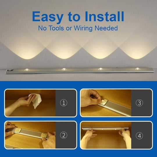 💡LED-Schrankleuchte mit Bewegungsmelder (🔥4 Stück, kostenloser Versand)