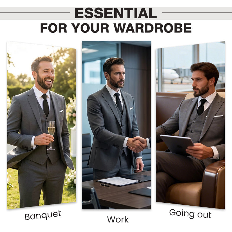 Herren Slim-Fit 3-teiliges Anzugset