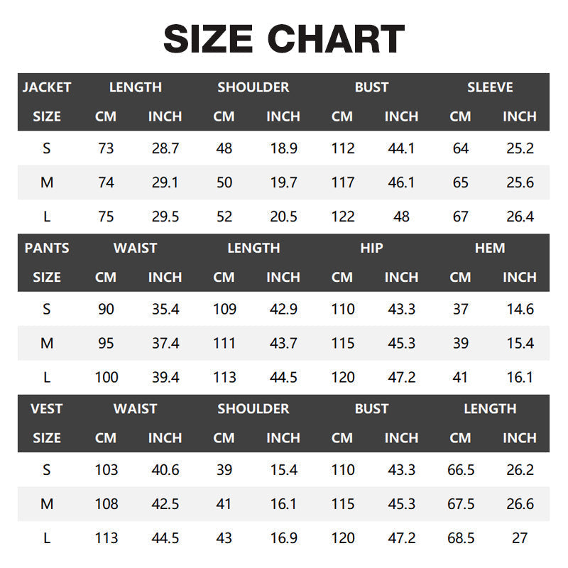 Herren Slim-Fit 3-teiliges Anzugset