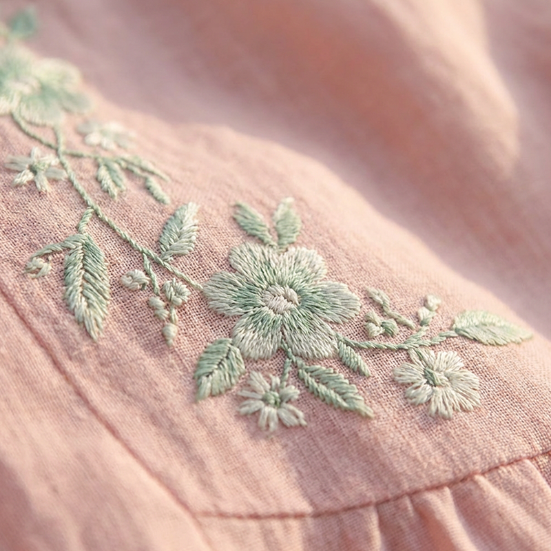 👗 ✨ Lässiges, locker sitzendes Midikleid mit Stickerei – Behaglicher Schnitt, Elegante Details &amp; Hoher Tragekomfort 🌸