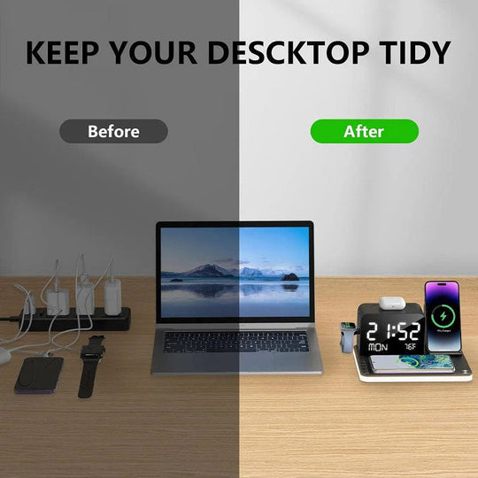💎50% RABATT! 💎 7-in-1 Kabellose Ladestation – Laden Sie Smartphone, AirPods, Smartwatch &amp; mehr gleichzeitig – Schnell, Ordnung &amp; Platzsparend ⚡📱