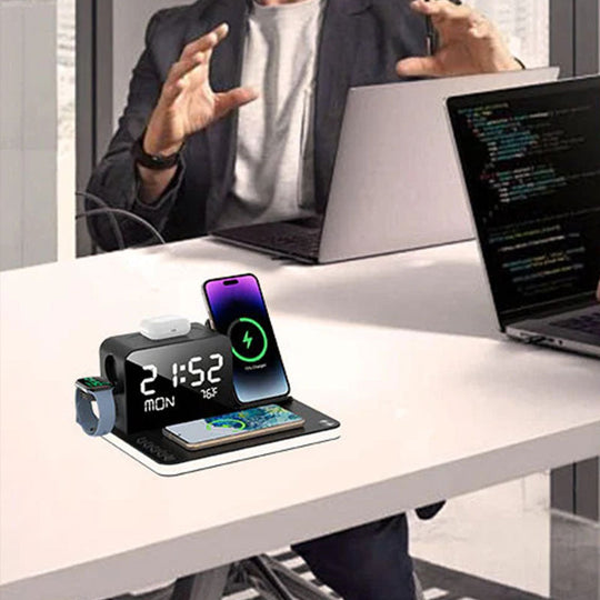 💎50% RABATT! 💎 7-in-1 Kabellose Ladestation – Laden Sie Smartphone, AirPods, Smartwatch &amp; mehr gleichzeitig – Schnell, Ordnung &amp; Platzsparend ⚡📱