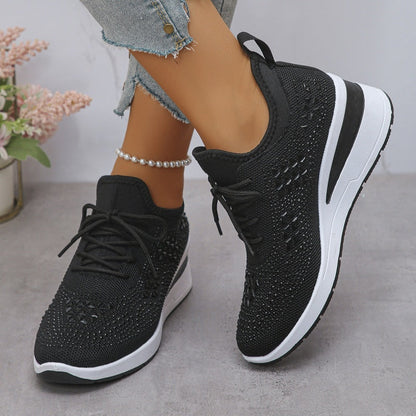 👟 50% RABATT! ✨ Atmungsaktive Sneaker aus Mesh mit Strassverzierung – Funkelndes Design, Leichte Belüftung & Rutschfeste Sohle 💎