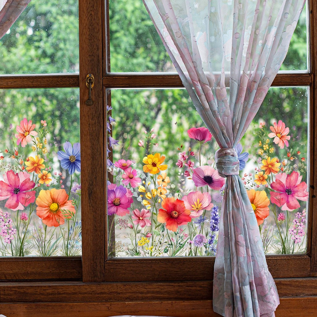 ✨LETZTER TAG VERKAUF 50 % RABATT!💐Bunter Blumenstrauß-Fensteraufkleber🖼️