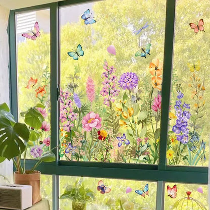 ✨LETZTER TAG VERKAUF 50 % RABATT!💐Bunter Blumenstrauß-Fensteraufkleber🖼️