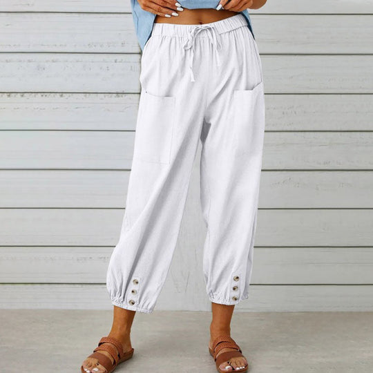 👖 60% RABATT! 💞 Weite Gerade Damenhose aus Baumwolle &amp; Leinen – Atmungsaktiv, Schmeichelhafte Passform &amp; Praktische Taschen ✨