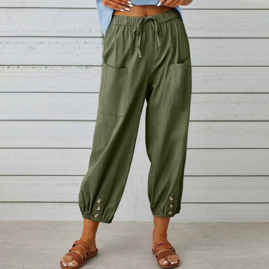 👖 60% RABATT! 💞 Weite Gerade Damenhose aus Baumwolle &amp; Leinen – Atmungsaktiv, Schmeichelhafte Passform &amp; Praktische Taschen ✨