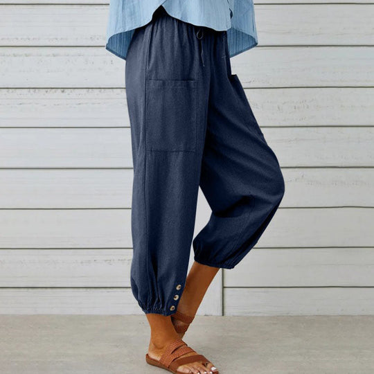 👖 60% RABATT! 💞 Weite Gerade Damenhose aus Baumwolle &amp; Leinen – Atmungsaktiv, Schmeichelhafte Passform &amp; Praktische Taschen ✨