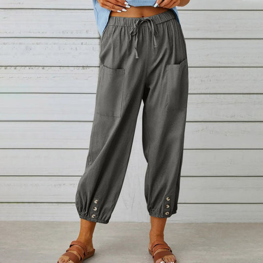 👖 60% RABATT! 💞 Weite Gerade Damenhose aus Baumwolle &amp; Leinen – Atmungsaktiv, Schmeichelhafte Passform &amp; Praktische Taschen ✨