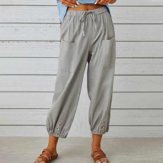 👖 60% RABATT! 💞 Weite Gerade Damenhose aus Baumwolle &amp; Leinen – Atmungsaktiv, Schmeichelhafte Passform &amp; Praktische Taschen ✨