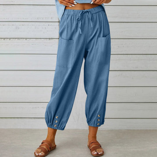 👖 60% RABATT! 💞 Weite Gerade Damenhose aus Baumwolle &amp; Leinen – Atmungsaktiv, Schmeichelhafte Passform &amp; Praktische Taschen ✨