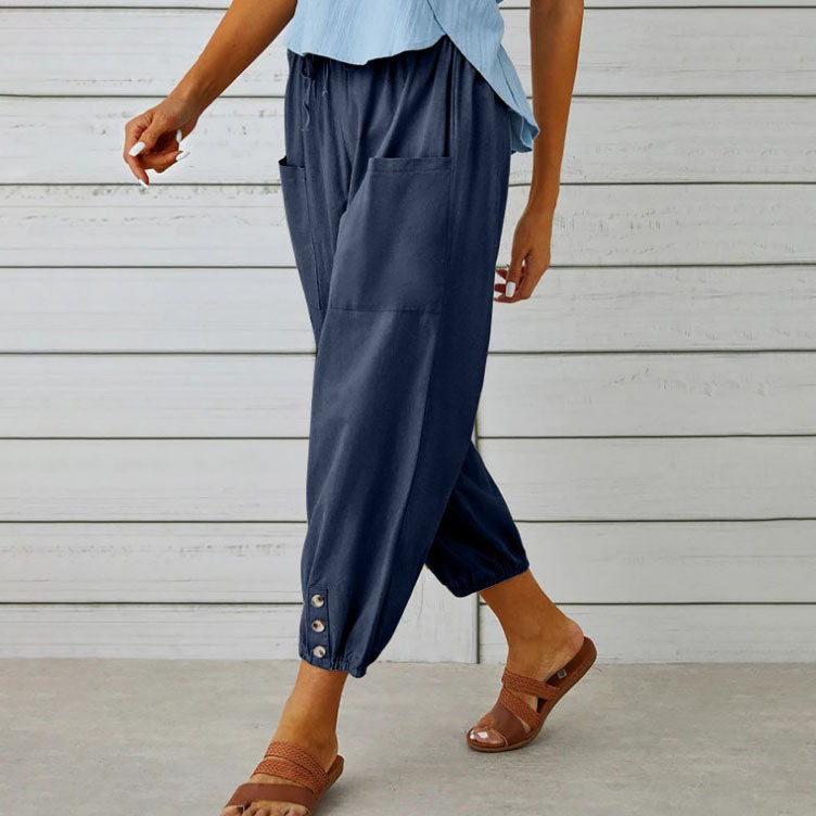 👖 60% RABATT! 💞 Weite Gerade Damenhose aus Baumwolle &amp; Leinen – Atmungsaktiv, Schmeichelhafte Passform &amp; Praktische Taschen ✨