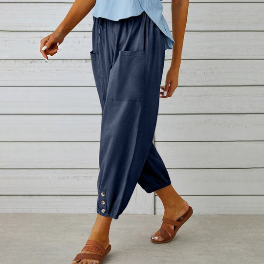 👖 60% RABATT! 💞 Weite Gerade Damenhose aus Baumwolle &amp; Leinen – Atmungsaktiv, Schmeichelhafte Passform &amp; Praktische Taschen ✨
