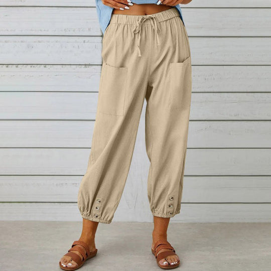 👖 60% RABATT! 💞 Weite Gerade Damenhose aus Baumwolle &amp; Leinen – Atmungsaktiv, Schmeichelhafte Passform &amp; Praktische Taschen ✨