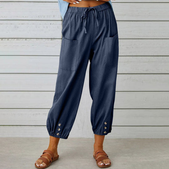 👖 60% RABATT! 💞 Weite Gerade Damenhose aus Baumwolle &amp; Leinen – Atmungsaktiv, Schmeichelhafte Passform &amp; Praktische Taschen ✨