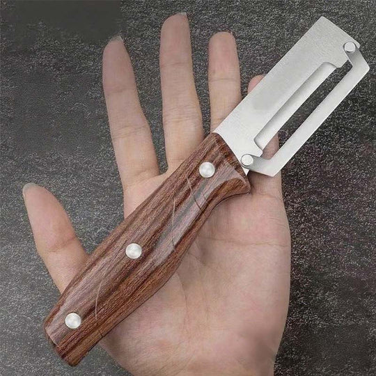 🥕 KAUFE 2, ERHALTE 1 GRATIS! 🔪 Multifunktions-Schäler – Rasiermesserscharfe Klinge, Ergonomischer Holzgriff &amp; Integrierter Flaschenöffner für Die Küche ✨