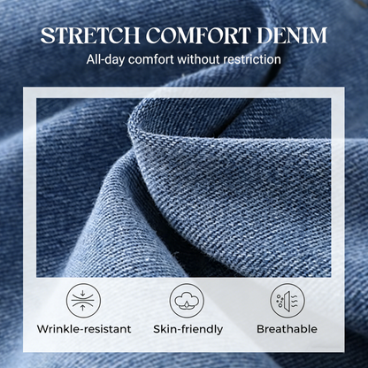 🔥 Damen-Weitbeinjeans mit Seitenschlitzen – High-Waist für schlanken Look