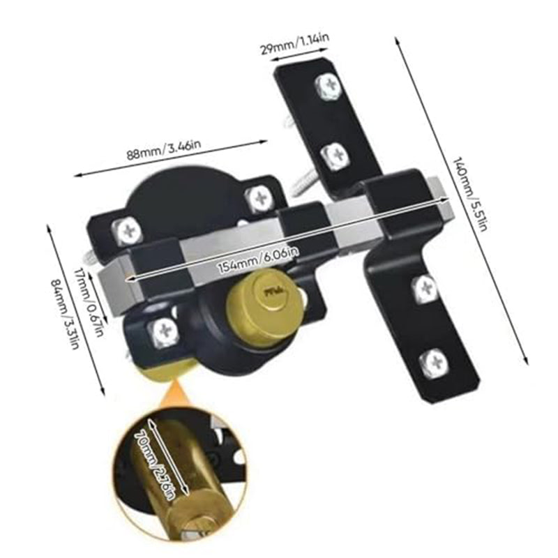 💎 50% RABATT! 💎 Doppelseitiges Hoftor-Schloss 50/70 mm – Robustes Eisenschloss mit Langriegel &amp; 5 Schlüsseln für Innen &amp; Außen 🔒🚪