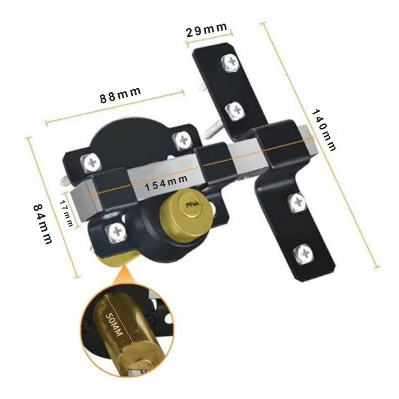 💎 50% RABATT! 💎 Doppelseitiges Hoftor-Schloss 50/70 mm – Robustes Eisenschloss mit Langriegel &amp; 5 Schlüsseln für Innen &amp; Außen 🔒🚪