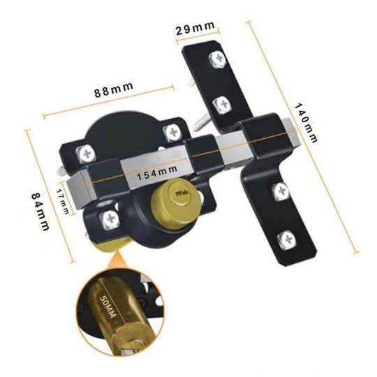 💎 50% RABATT! 💎 Doppelseitiges Hoftor-Schloss 50/70 mm – Robustes Eisenschloss mit Langriegel &amp; 5 Schlüsseln für Innen &amp; Außen 🔒🚪