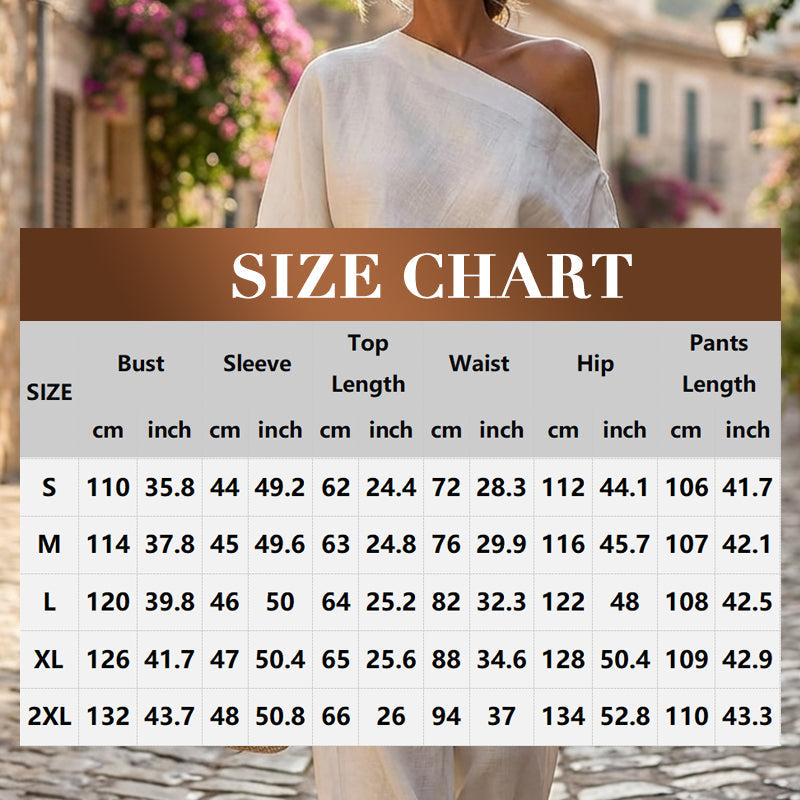 🎁NEU EINGETROFFEN 60% RABATT💥 Asymmetrisches One-Shoulder-Top &amp; Hosen-Set für Damen