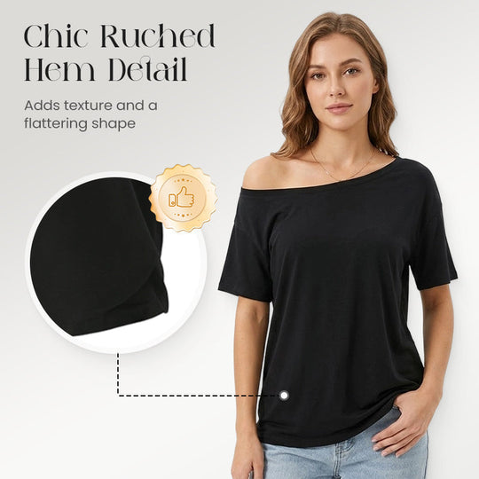 💥✨Damen-Oberteil mit schulterfreiem, lockerem Schnitt, 2-teiliges Set