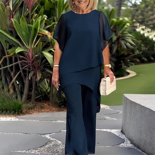 📢2026 Hot Sale 50% OFF💞Charming Irregular Top &amp; Wide Leg Pants Set✨Comfortable, elegant &amp; perfect for spring 🌸