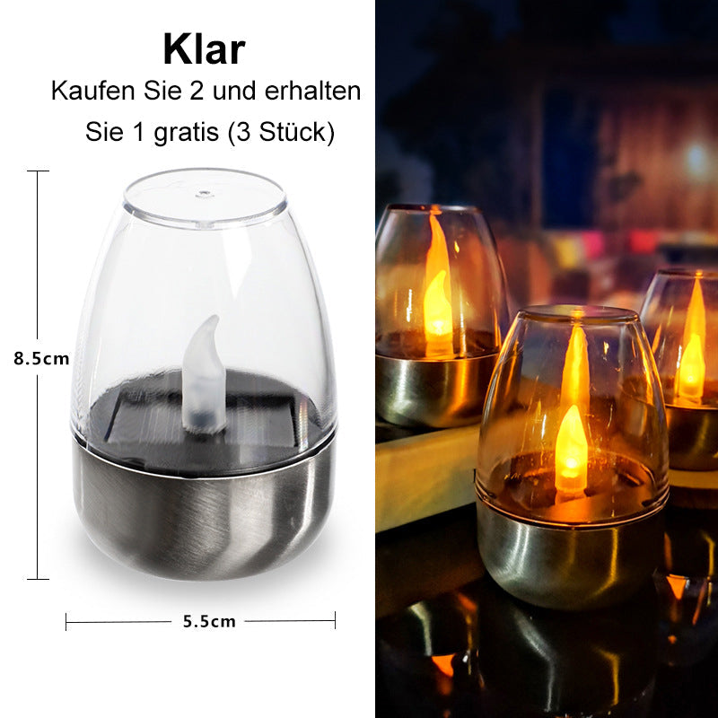 🕯️🌞 Solar-Kerzenlicht – wetterfest, stimmungsvoll für Garten &amp; Terrasse. ✨💡 2+1 GRATIS!