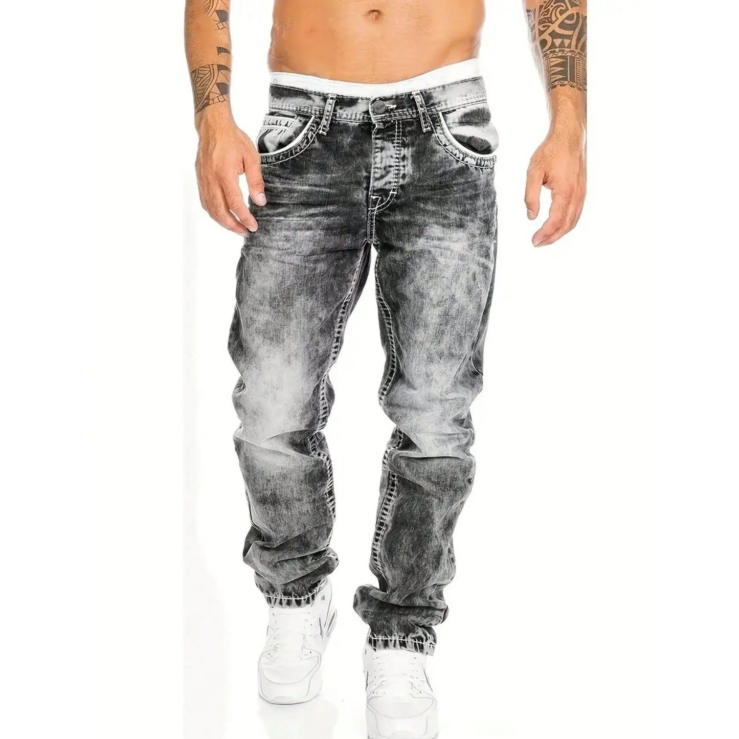 👖 50% RABATT! 🎉 Kreative Schlichte Stretch-Jeans für Herren im Emotional-Rock-Stil – Bequeme Passform, Moderner Look & Perfekt Für Den Alltag 💙