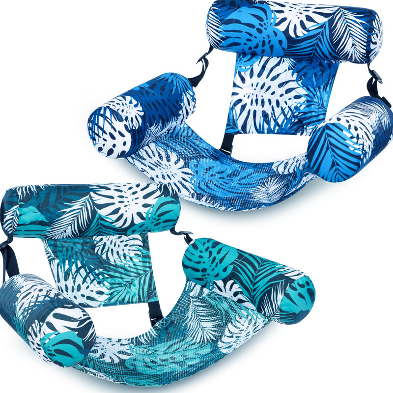 💎 -50% AUFBLASBARER POOLSESSEL! 💎 Tropisches Blätterdesign, Inkl. Pumpe &amp; Ultraleicht – Ihr Sommer-Highlight