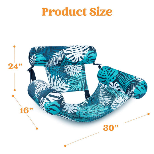 💎 -50% AUFBLASBARER POOLSESSEL! 💎 Tropisches Blätterdesign, Inkl. Pumpe &amp; Ultraleicht – Ihr Sommer-Highlight