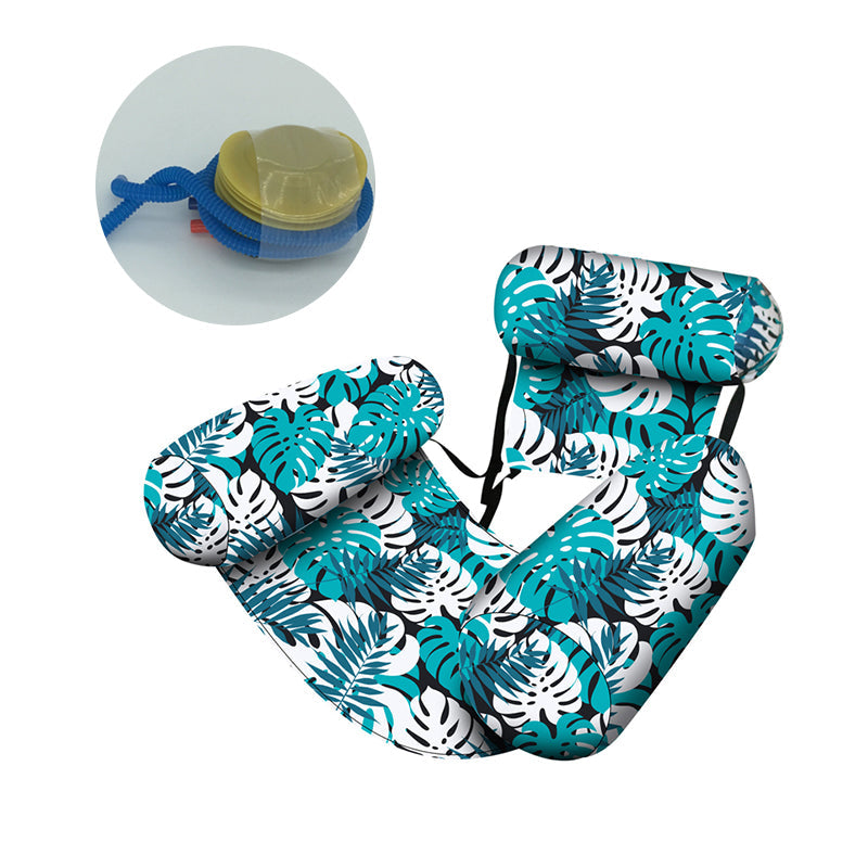 💎 -50% AUFBLASBARER POOLSESSEL! 💎 Tropisches Blätterdesign, Inkl. Pumpe &amp; Ultraleicht – Ihr Sommer-Highlight