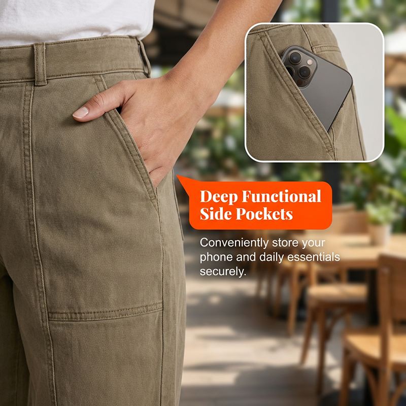 Utility-Hose für Damen mit hoher Taille und schmal zulaufendem Schnitt