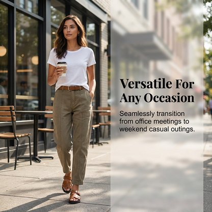 Utility-Hose für Damen mit hoher Taille und schmal zulaufendem Schnitt