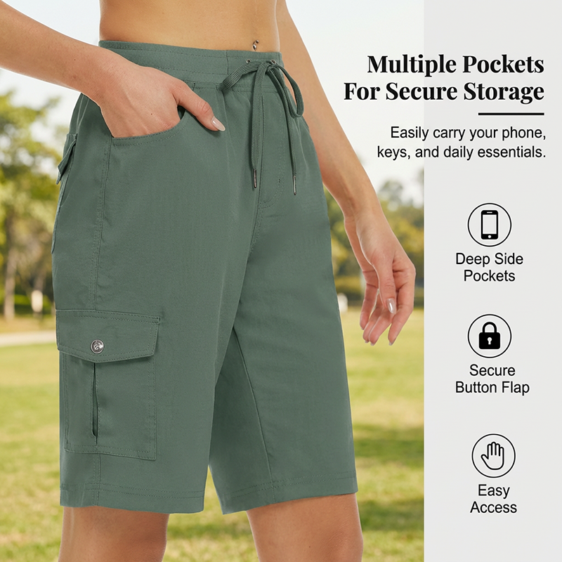 Women's Quick-Dry Cargo Shorts with Pockets