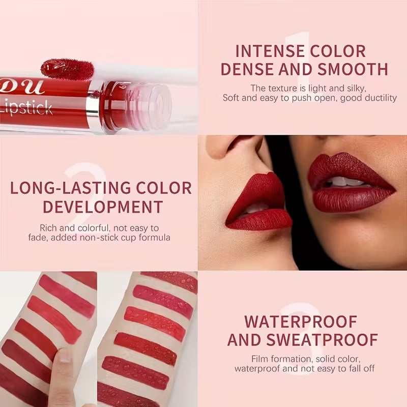📢📢50% OFF !!!⏰18 Pcs Matte Waterproof  Long Lasting Lip Gloss