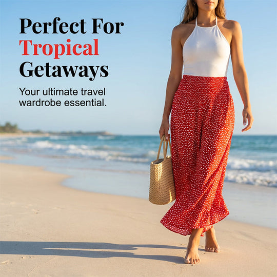 🏆Bestseller - Polka Dot Wide-Leg Pants – High-Waist Ruffled Hem for Breezy Days 🌸✨