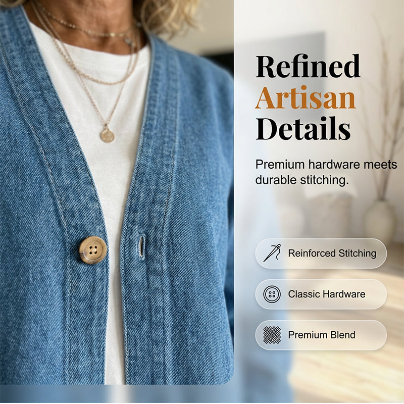 🌸⏳ 3 TAGE: 50% RABATT! Klassische Damen-Jeansjacke – V-Ausschnitt, Knopfleiste & Lockerer Casual-Schnitt ✨🧥