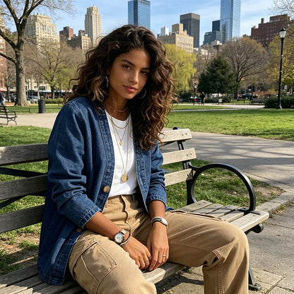 🌸⏳ 3 TAGE: 50% RABATT! Klassische Damen-Jeansjacke – V-Ausschnitt, Knopfleiste & Lockerer Casual-Schnitt ✨🧥