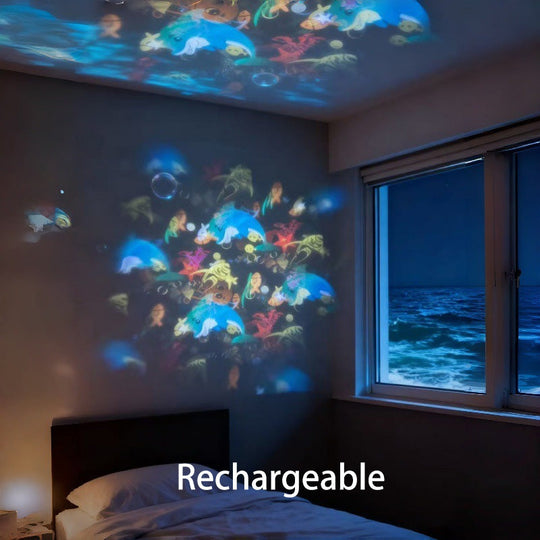 🥳2026 HOT SALE🥳💞80K+ SOLD!🌊 Ocean Wave Projector Light – Dynamic Rotating Aurora, Adjustable Brightness, Rechargeable – with/without Bluetooth Speaker – Bedroom Decor, Night Light, Gift for Kids &amp; Adults