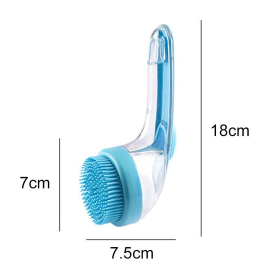 🛁🐾 Pet Bath Brush with Soap Dispenser – Long Handle, No Bending, Soft &amp; Efficient, Easy Bath at Home 🧼✨