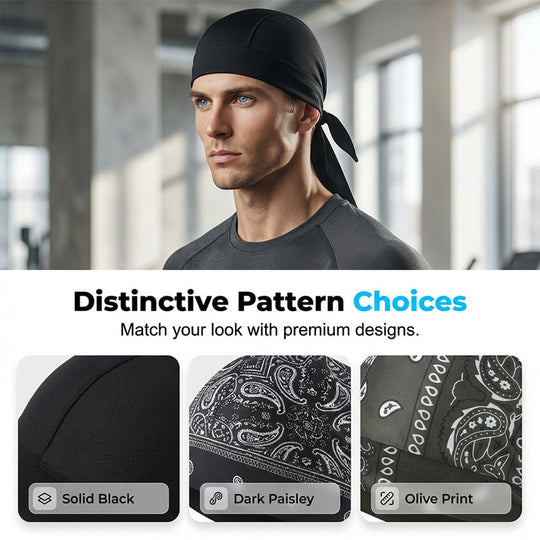 Paisley Cooling Headscarf Cap Set, Motorcycle Pirate Head Wrap Safety Helmet Liner, Elastic Fit Hand Washable Multifunctional Outdoor Headwear for Athletes &amp; Outdoor Enthusiasts
