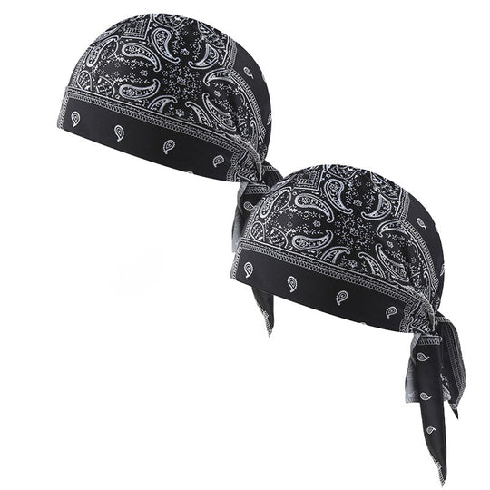 Paisley Cooling Headscarf Cap Set, Motorcycle Pirate Head Wrap Safety Helmet Liner, Elastic Fit Hand Washable Multifunctional Outdoor Headwear for Athletes &amp; Outdoor Enthusiasts