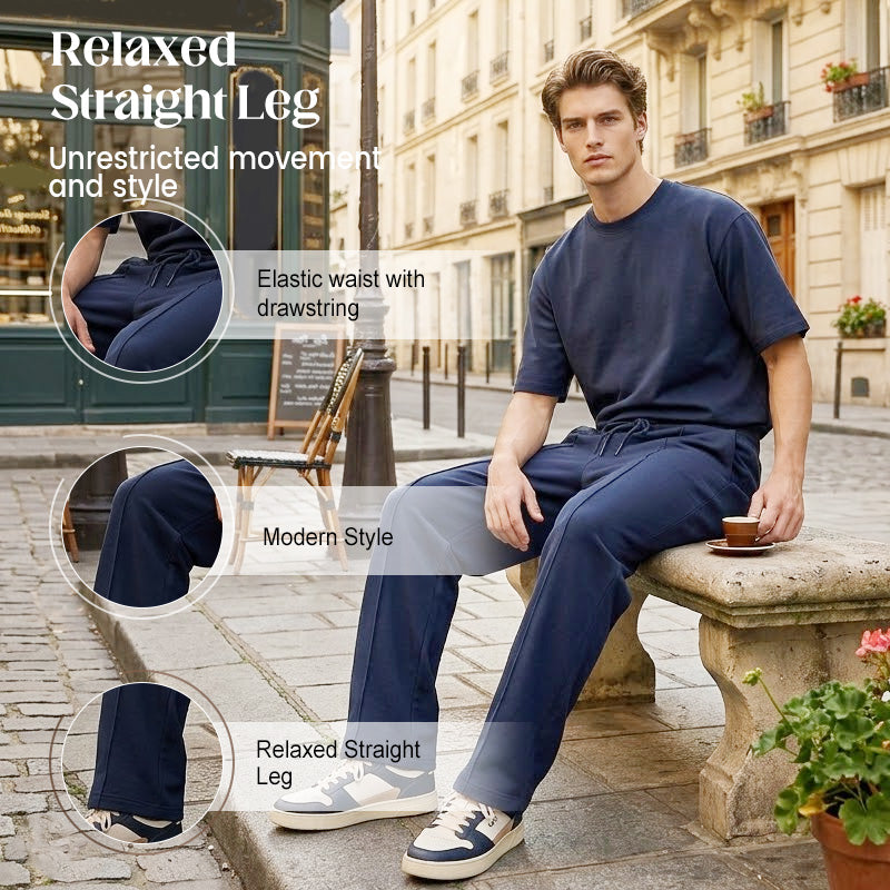 📢📢50% OFF !! ⏰Men's Elastic Waist Drawstring Straight Leg Pants