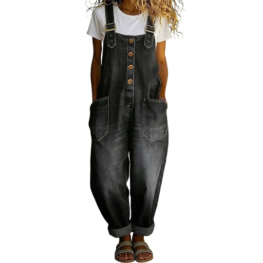 Trending Now👖 Baggy Denim Overalls with Adjustable Straps – Relaxed Fit &amp; Deep Pockets for Everyday Comfort